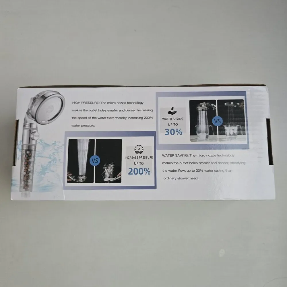 PumodTec Chrome Shower Head Filter Adjustable High Pressure Water Saving Massage